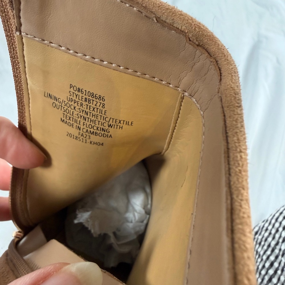 J.Crew Womens Tan Faux Suede Block Heel Ankle Casual Fall Booties Size 9.5 - Picture 6 of 8